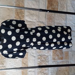 Liz Claiborne midnight navy polka spring dress
